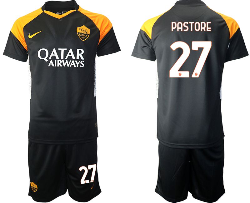 Men 2020-2021 club Rome away #27 black Soccer Jerseys->rome jersey->Soccer Club Jersey